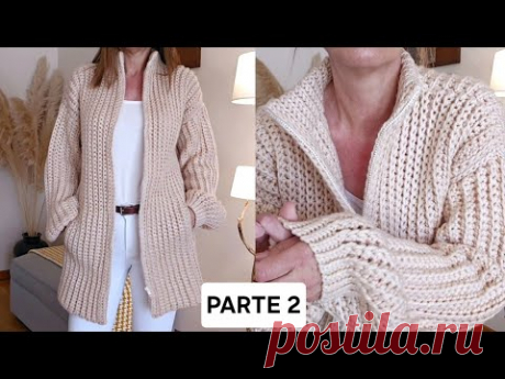 Как связать жакет/кардиган крючком. ЧАСТЬ 2