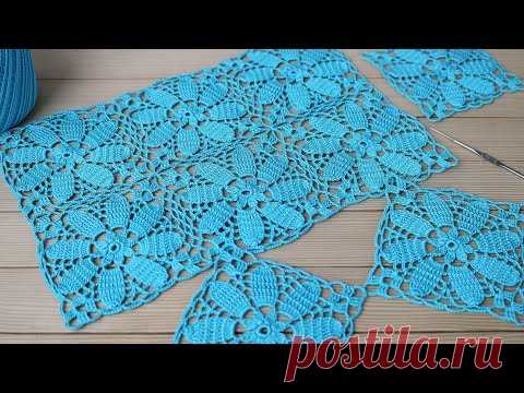 СОЕДИНЕНИЕ МОТИВОВ вязание крючком квадратные мотивы МАСТЕР-КЛАСС  Crochet flower motif patterns
