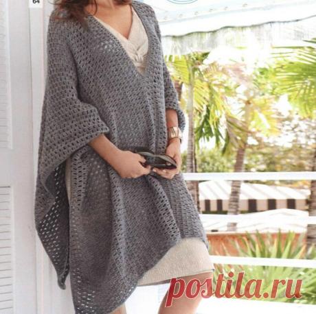 Подборка вязаных пончо. Идеи для вдохновения. 21 проект без схем | Вязание и творчество | Яндекс Дзен