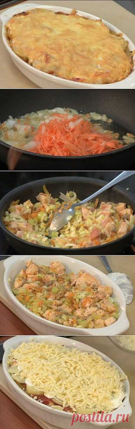 Рыбная запеканка с картофелем.