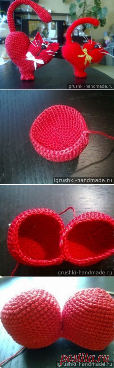 Игрушка «Сердечный кот» крючком | Игрушки и игры своими руками: мягкие и вязаные игрушки, куклы из дерева и бумаги, выкройки