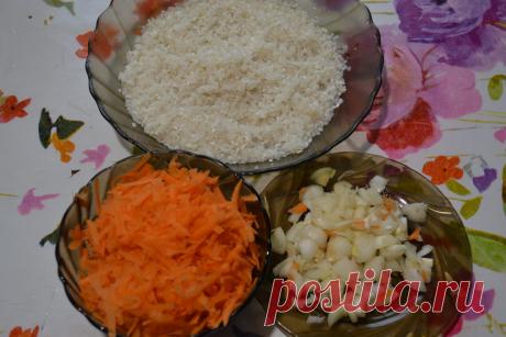 Рыба с овощами на рисовой перинке - вкусный ужин на всю семью