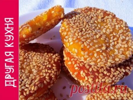 Азиатские тыквенные блинчики с кунжутом. Постные