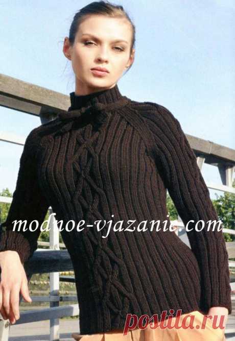 Вязаный свитер с рукавами реглан