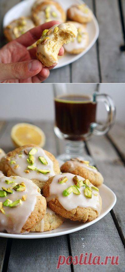 Лимонное печенье с фисташками