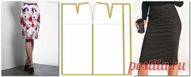 Выкройка прямой юбки со шлицей. Просто введите свои мерки..  (нашла Nelya Gerbekova)