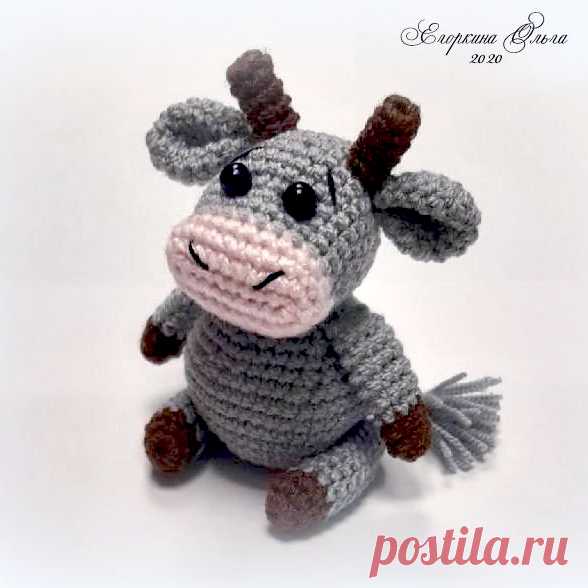 PDF Бычок Пухлячок крючком. FREE crochet pattern; Аmigurumi animal patterns. Амигуруми схемы и описания на русском. Вязаные игрушки и поделки своими руками #amimore - корова, коровка, телёнок, бык, бычок.