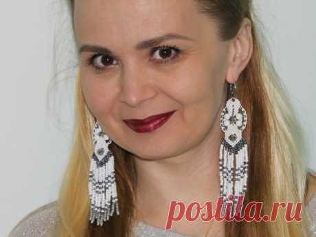 Плетем серьги «Снегурочка» в технике макраме