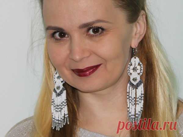 Плетем серьги «Снегурочка» в технике макраме