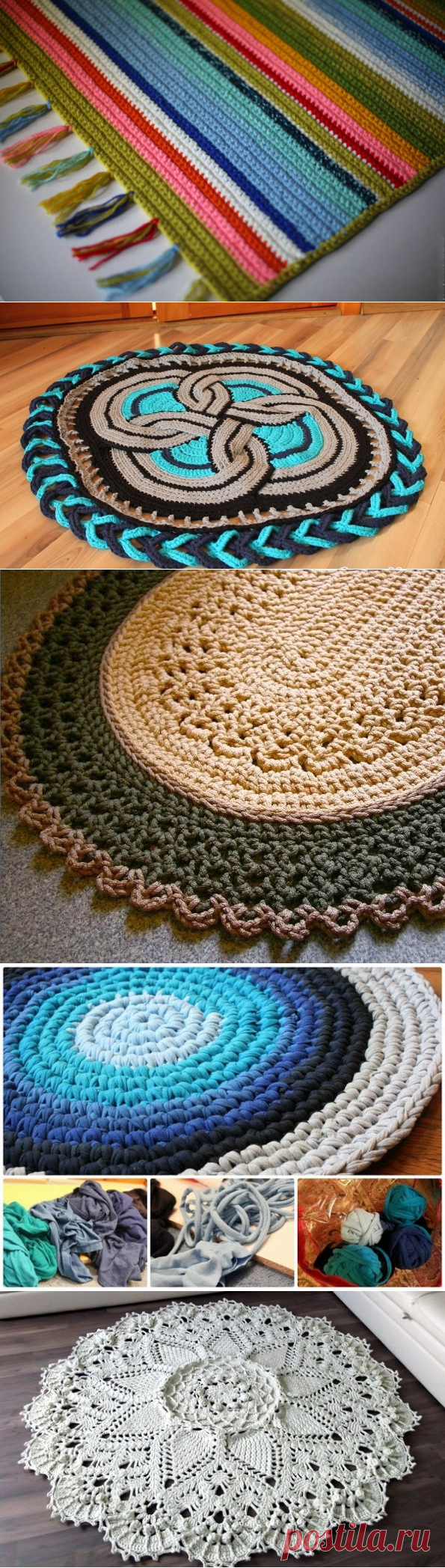 Вязаные коврики крючком: интересные модели, схемы и описание