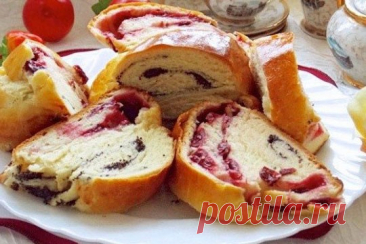 Плетенка с вишнево-маковой начинкой — Домашняя кулинария