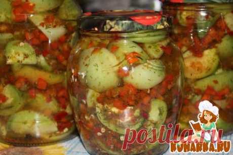 Зелёные помидорки по - армянски Очень вкусная и ароматная закуска для гостей!