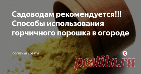 Садоводам рекомендуется!!! Способы использования горчичного порошка в огороде