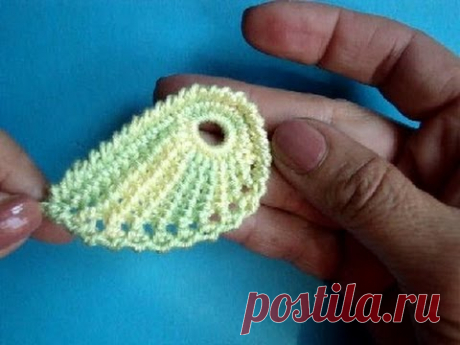 Irish lace pattern Как вязать листик - ирландское кружево Урок 312