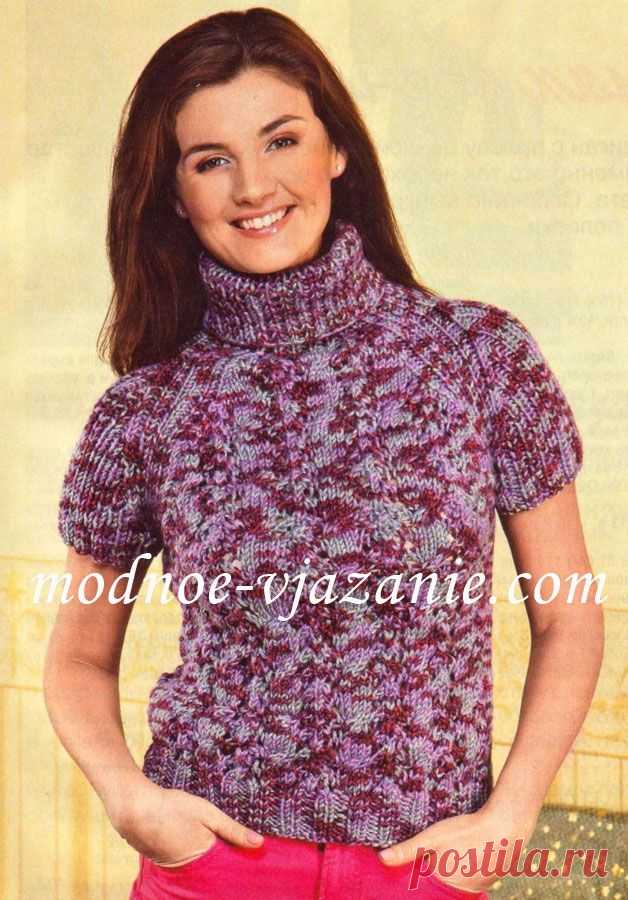 Свитер с короткими рукавами реглан
