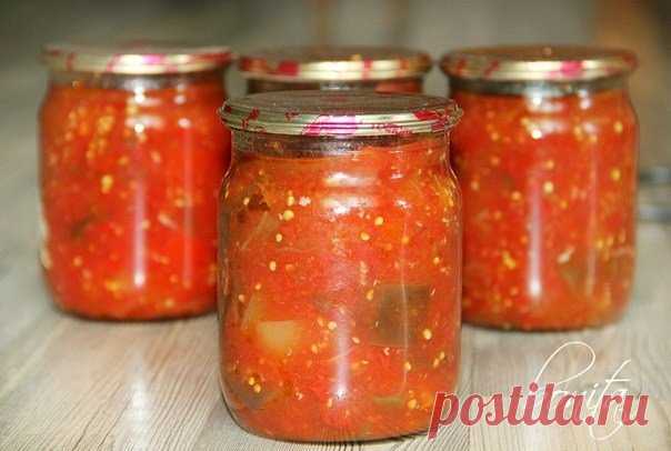 Пикантные баклажанчики в томатах. Люблю их безумно!