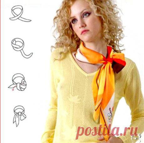 Как повязать платок на шею — Рукоделие