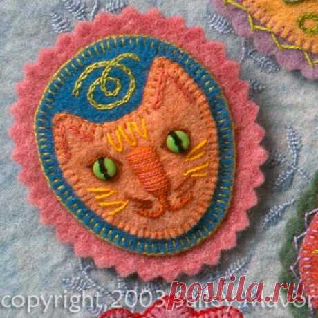 Felt Cat Pin tutorial This project is from my how-to book, Felt Wee Folk. I showed how to make the cat pin on HGTV’s The Carol Duvall Show soon after the book came out in 2003. Here are the same pieces we used in …