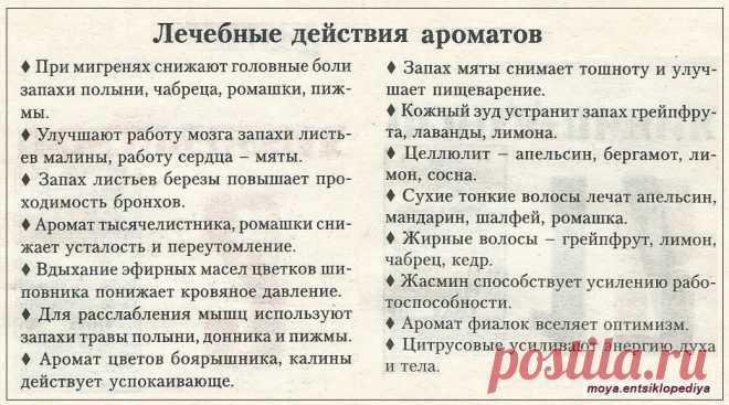 Лечебное действие ароматов