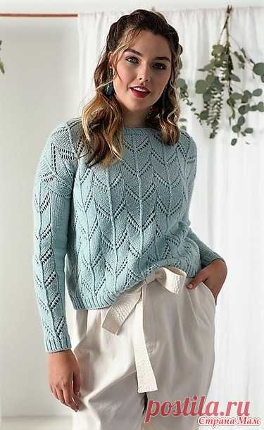 Нежный пуловер ажурным узором. Спицы. Очень легко вязать! Подходит для начинающих. Видео МК. - ВЯЗАНАЯ МОДА+ ДЛЯ НЕМОДЕЛЬНЫХ ДАМ - Страна Мам