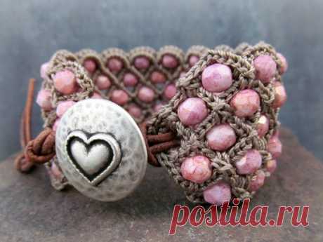 Crochet Beaded Cuff Bracelets | Crochet Bags