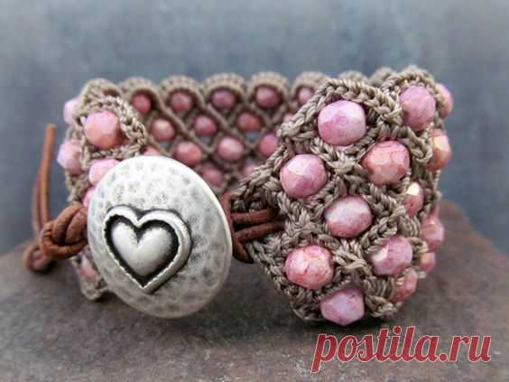 Crochet Beaded Cuff Bracelets | Crochet Bags