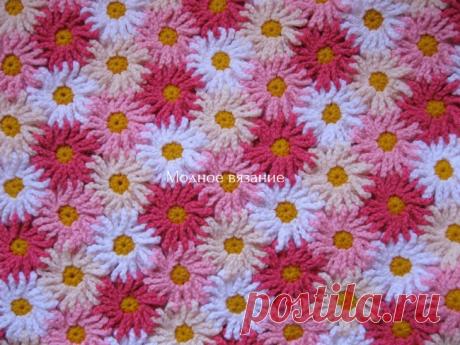 Цветочные пледы крючком - *Герберы* и *Ромашки* - Crochet - Modnoe Vyazanie