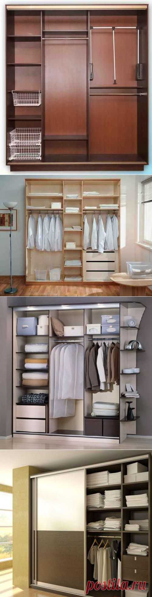 Шкаф-купе внутри: примеры планировки шкафа