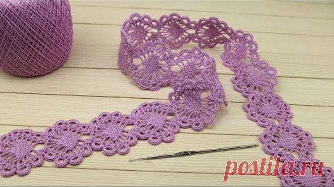 Ажурное ЛЕНТОЧНОЕ КРУЖЕВО вязание крючком мастер-класс Crochet Tape Lace Tutorial