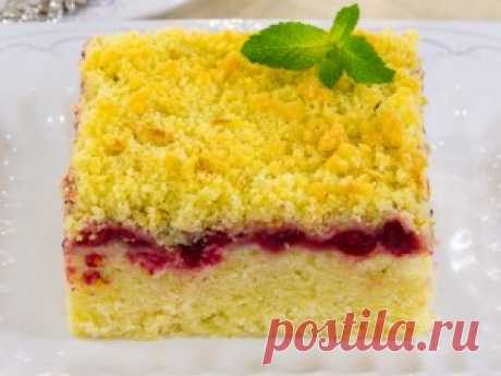 Пирог с лимоном и клюквой