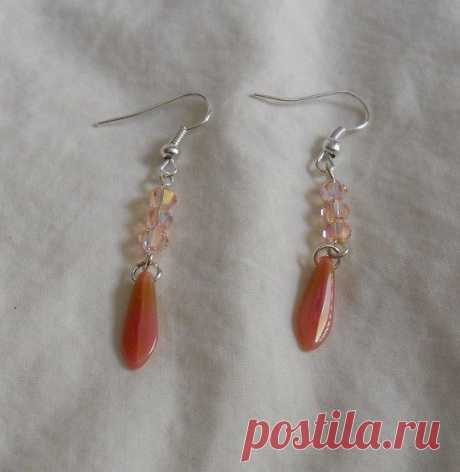 (10) Pink Dagger Bead Dangle Earrings OOAK | Dagger bead patterns | Pinter…