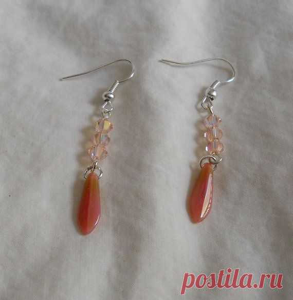 (10) Pink Dagger Bead Dangle Earrings OOAK | Dagger bead patterns | Pinter…