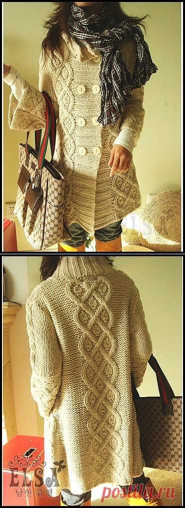 Вязаное пальто