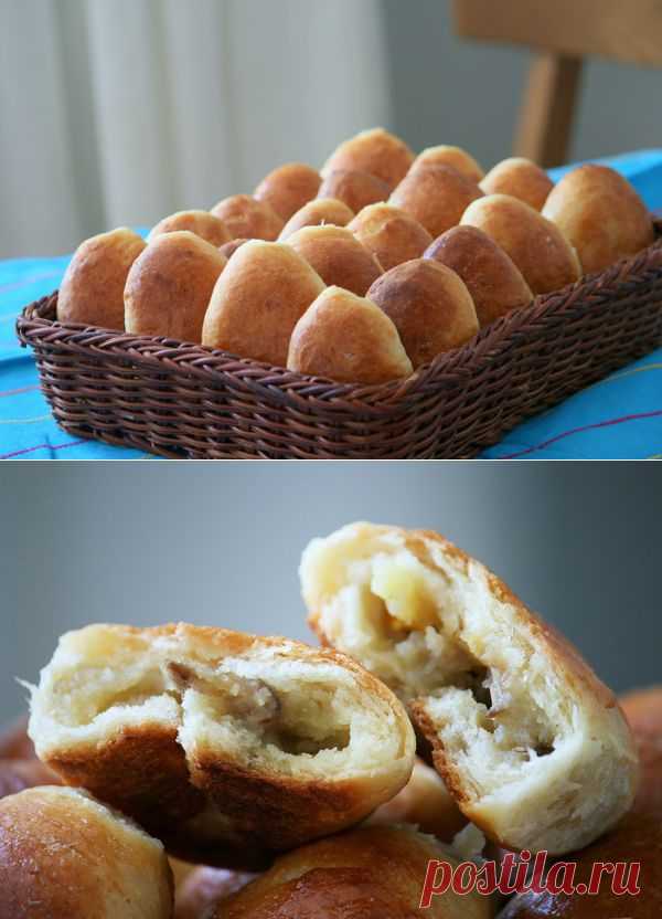 Пирожки печёные с картошкой и грибами + рецепт дрожжевого теста для печёных пирожков