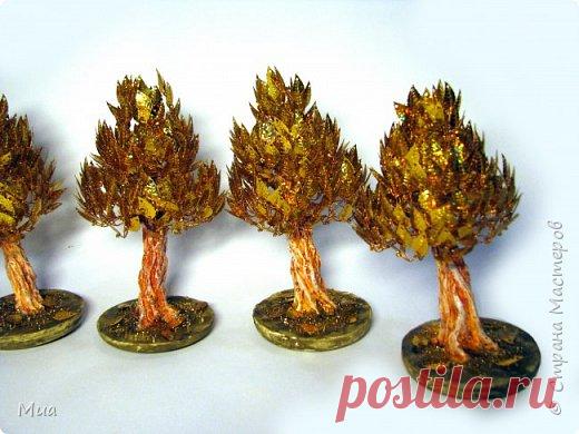 Осенние деревца из пайеток | Страна Мастеров