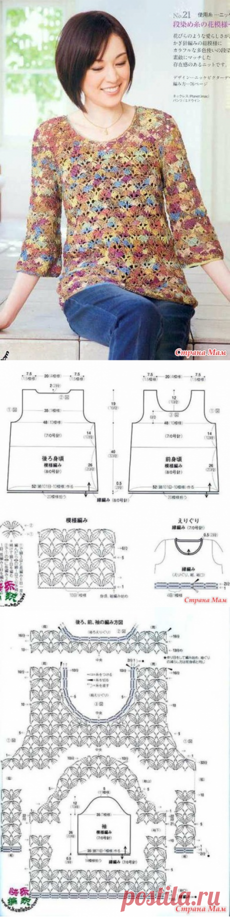 Ажурная туника крючком. - ВЯЗАНАЯ МОДА+ ДЛЯ НЕМОДЕЛЬНЫХ ДАМ - Страна Мам