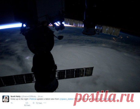 Изображения от астронавта Scott Kelly, который сейчас на борту МКС. Изображения сняты в октябре 2015г. / Интересный космос