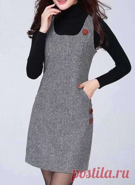 Polyester Solid Sleeveless Above Knee Casual Dresses (1023708) @ floryday.com #casualdresses