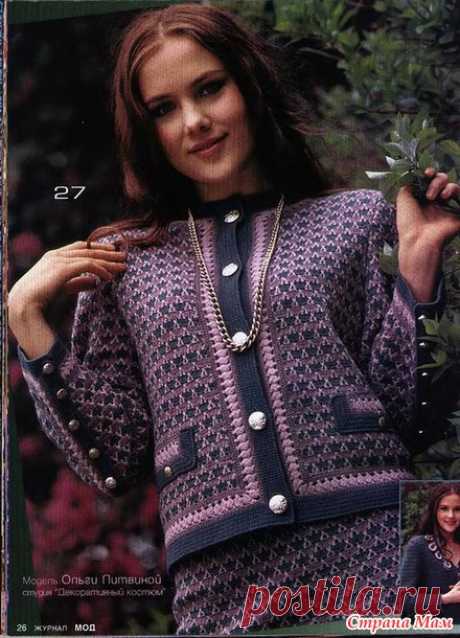 Жакет крючком а-ля Шанель - Вяжем вместе он-лайн - Страна Мам