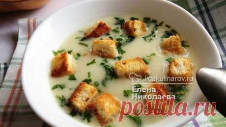 Картофельный суп с луком-пореем и гренками - рецепт пошаговый с фото
