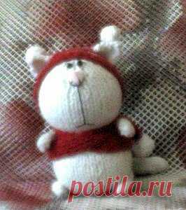 Котик спицами - МК по вязанию игрушек - Форум почитателей амигуруми (вязаной игрушки)