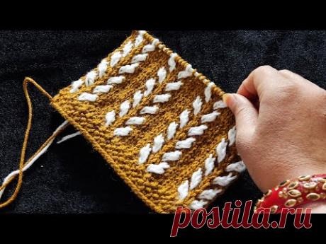 Two colours knitting design latest // Mustered and white sweater design