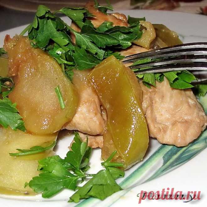 Филе индейки с яблоками