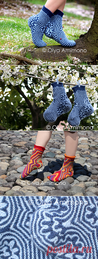 Ravelry: Amimon Maritime Socks pattern by Olya Amimono