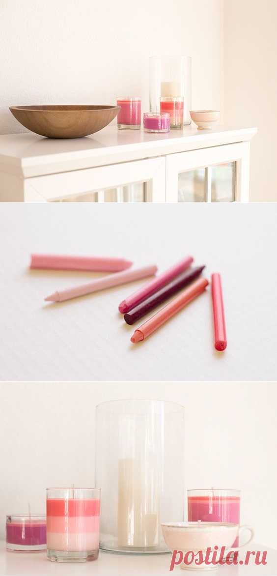 Velas hechas con Crayones