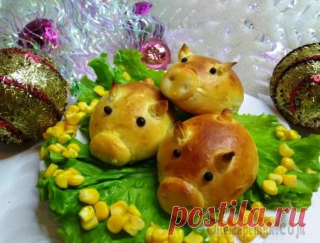 Гламурные свинки булочки символ года желтой свиньи Фантастически гламурная новогодняя закуска — модные булочки в виде поросят.На праздничном столе 2019 будут смотреться очень весело и необычно.Хозяйка Нового года свинка должна обязательно присутствова...