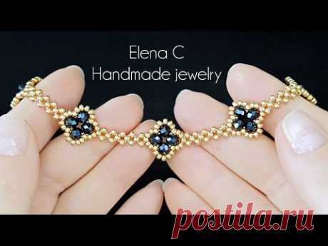 Easy Beaded Crystal Bracelet Tutorial Простой и Красивый Браслет из хрусталя и бисера своими руками