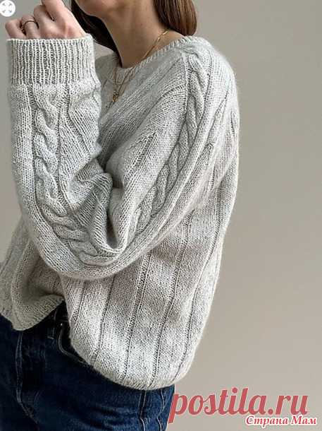 Джемпер с плечом - погоном BRAIDY LOOP SWEATER от OTHER LOOPS. Спицы. - ВЯЗАНАЯ МОДА+ ДЛЯ НЕМОДЕЛЬНЫХ ДАМ - Страна Мам