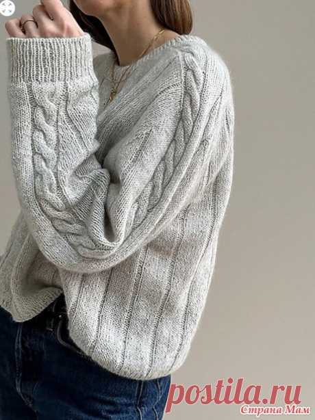 Джемпер с плечом - погоном BRAIDY LOOP SWEATER от OTHER LOOPS. Спицы. - ВЯЗАНАЯ МОДА+ ДЛЯ НЕМОДЕЛЬНЫХ ДАМ - Страна Мам