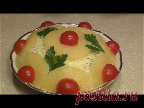 ▶ Салат &quot;Вкусняшка&quot; с курицей, грибами и ананасами - YouTube